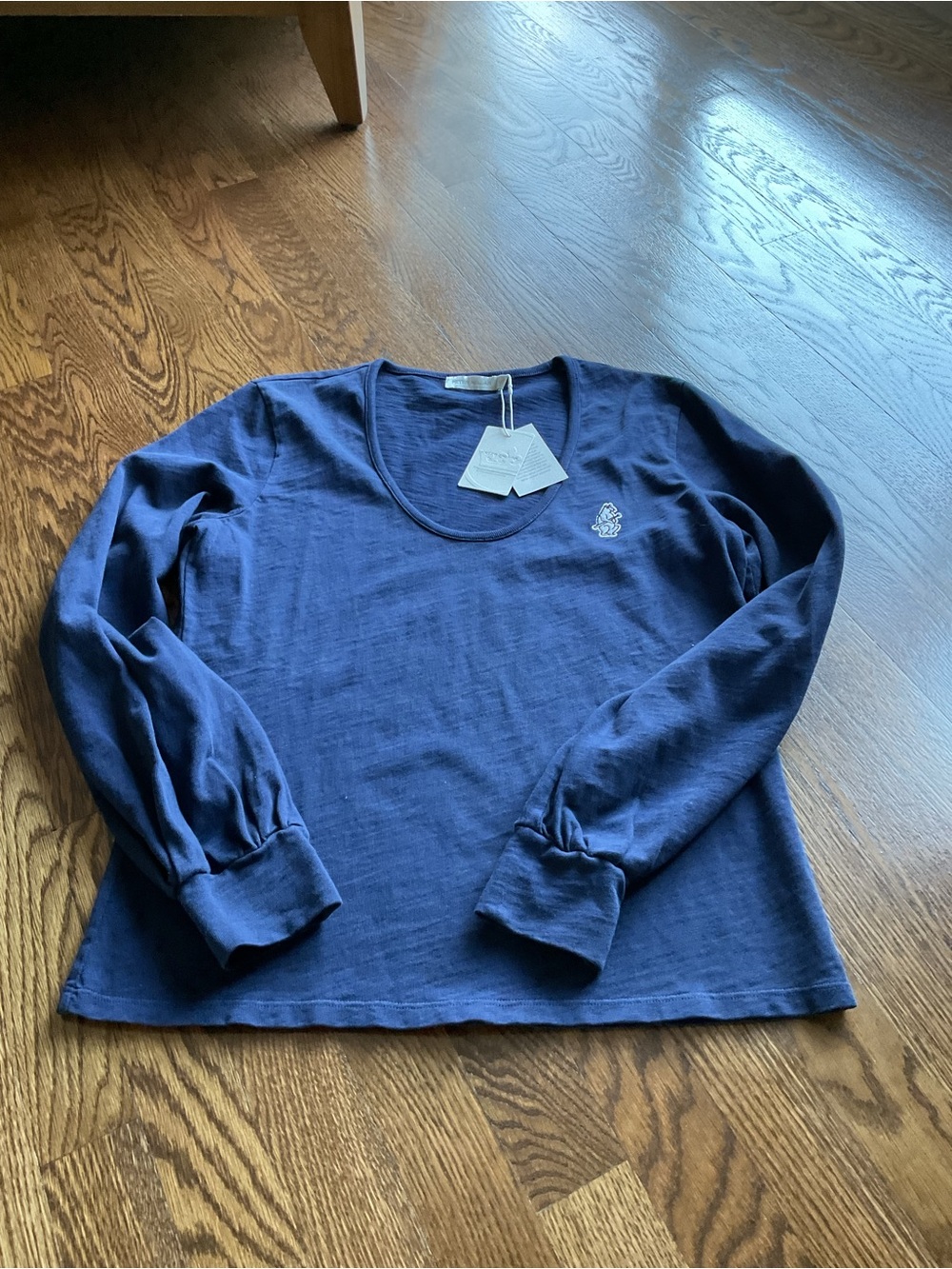 Peter Millar Navy Scoop Neck Long Sleeve Top